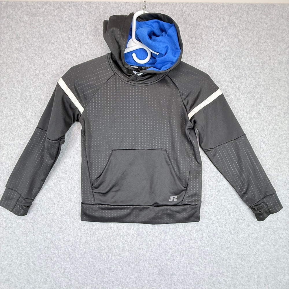 Russell Athletic Pullover Hoodie Kids Size 8 Black Athletic Sporty